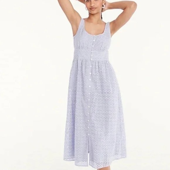 J. Crew Dresses & Skirts - J. CREW Button Front Lavender Midi Dress Purple Lilac Pastel {WW52}